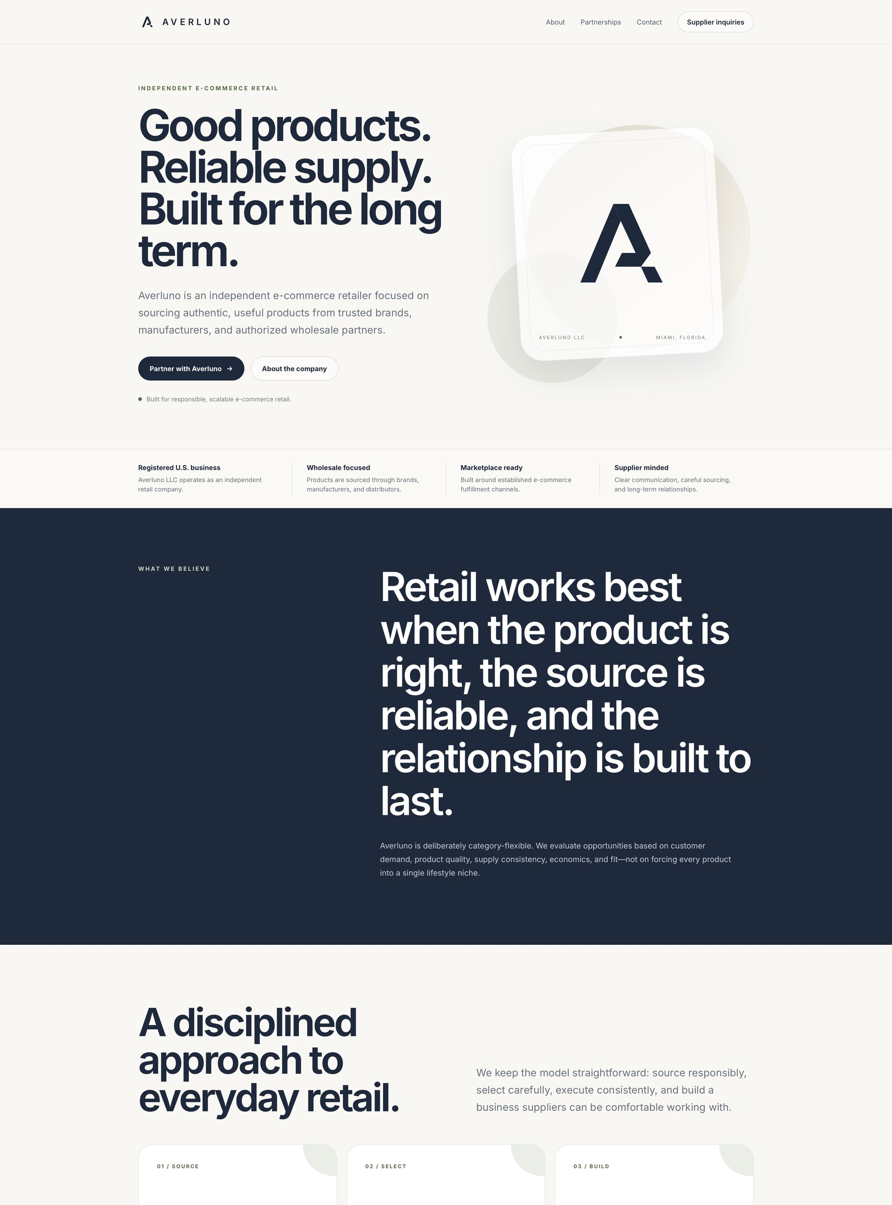 Averluno ecommerce website