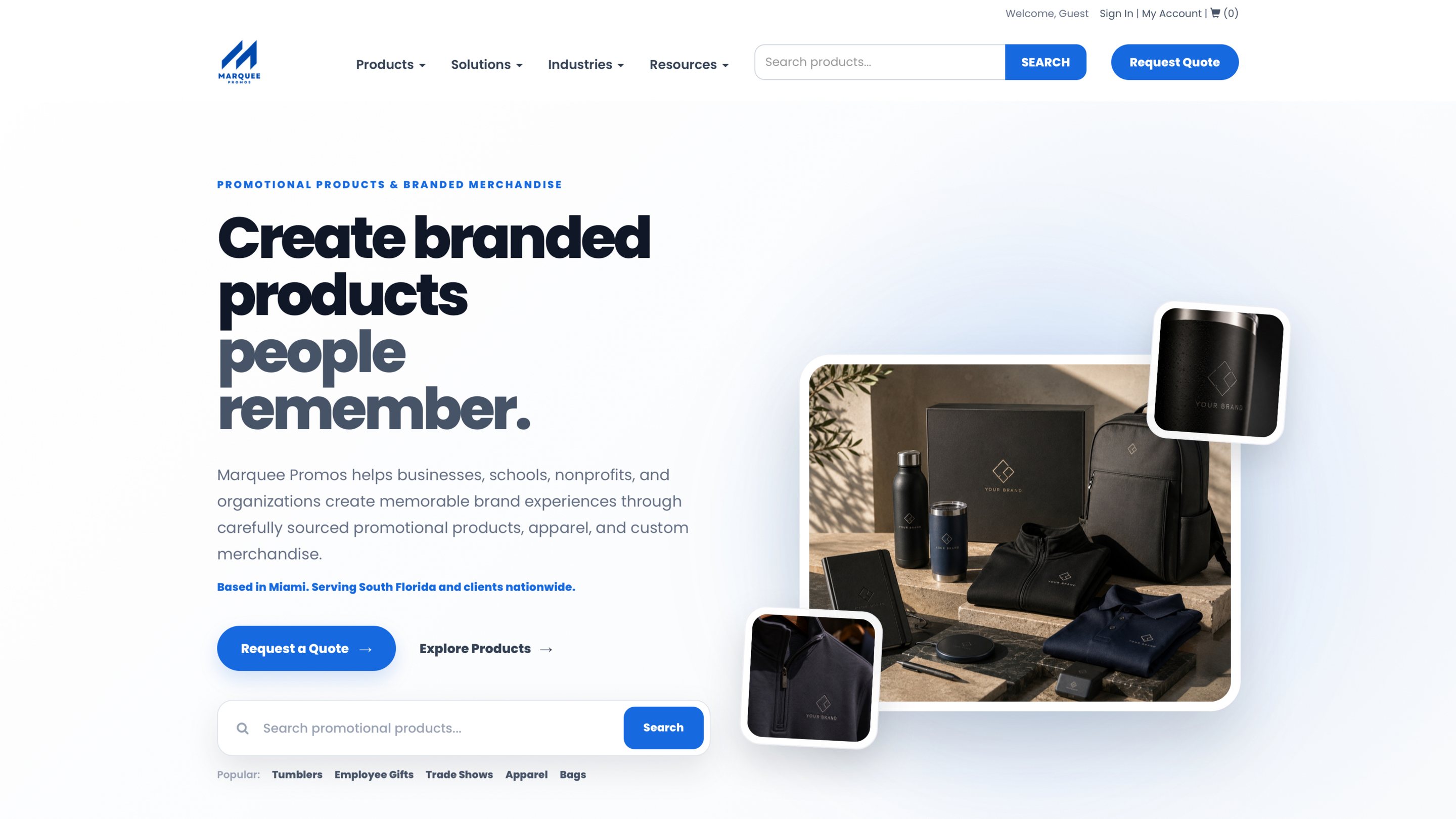 Marquee Promos B2B promotional products website